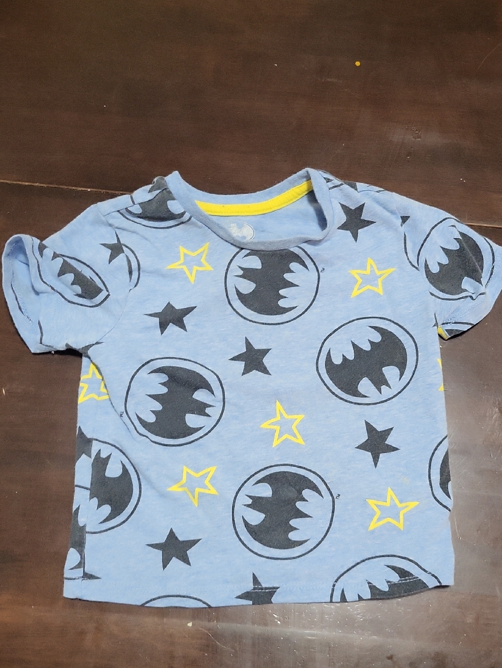 Batman Light Blue Tee with Yellow Trim